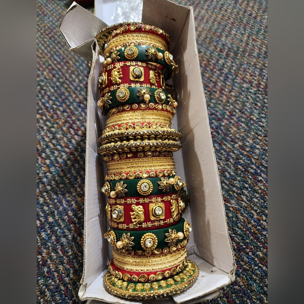 Indian Bollywood Punjabi Rajwadi Traditional Bridal Wedding Chuda Bangles 2.6(M)